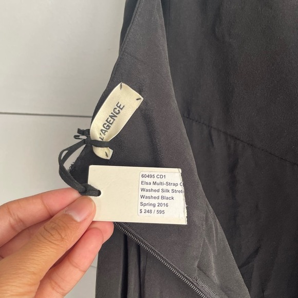 NWT L'AGENCE Elsa Maxi Dress in Washed Black - Picture 4 of 8